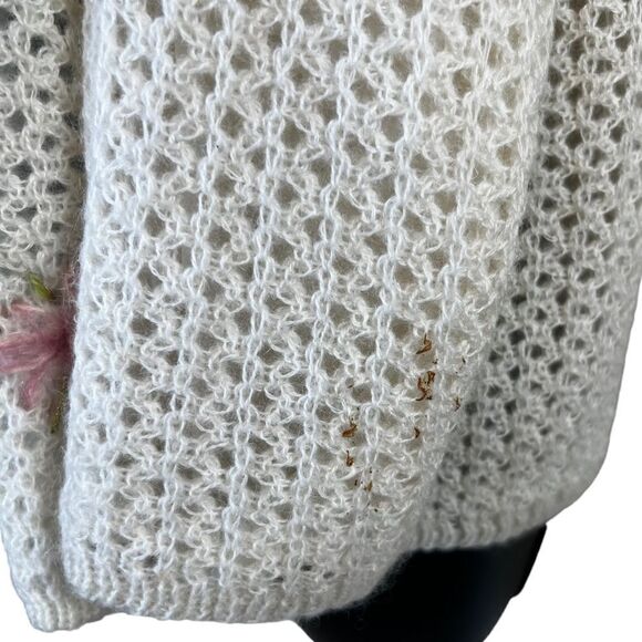 Vintage Sidney Gould FLORAL Mohair/Creslan Knit Cardigan Sweater - Picture 9 of 15